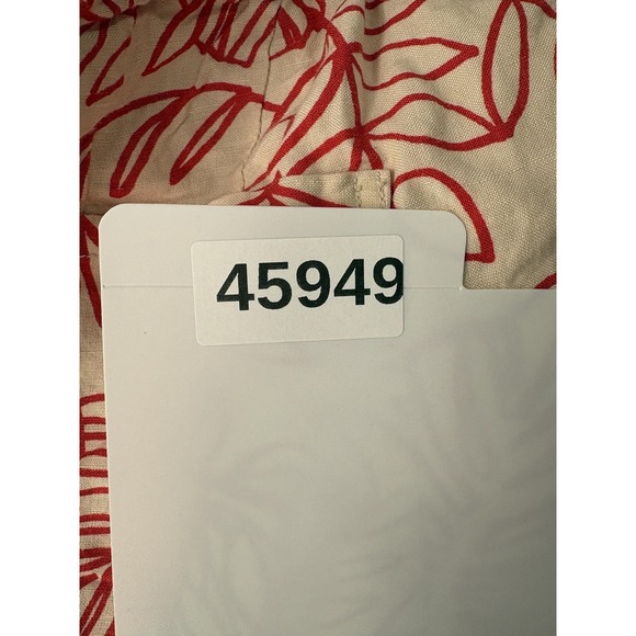 Lane Bryant Pants Womens 26/28 Red Leaf Print Linen Blend Cropped Capri Beach - Picture 11 of 11